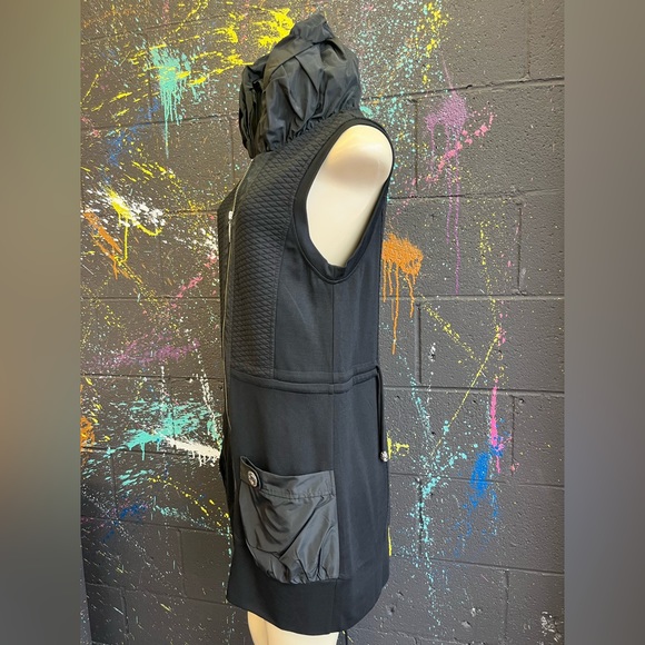 LA-EL COUTURE BLACK QUILTED VEST DRESS - Picture 5 of 16